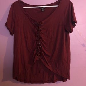 Burgundy top